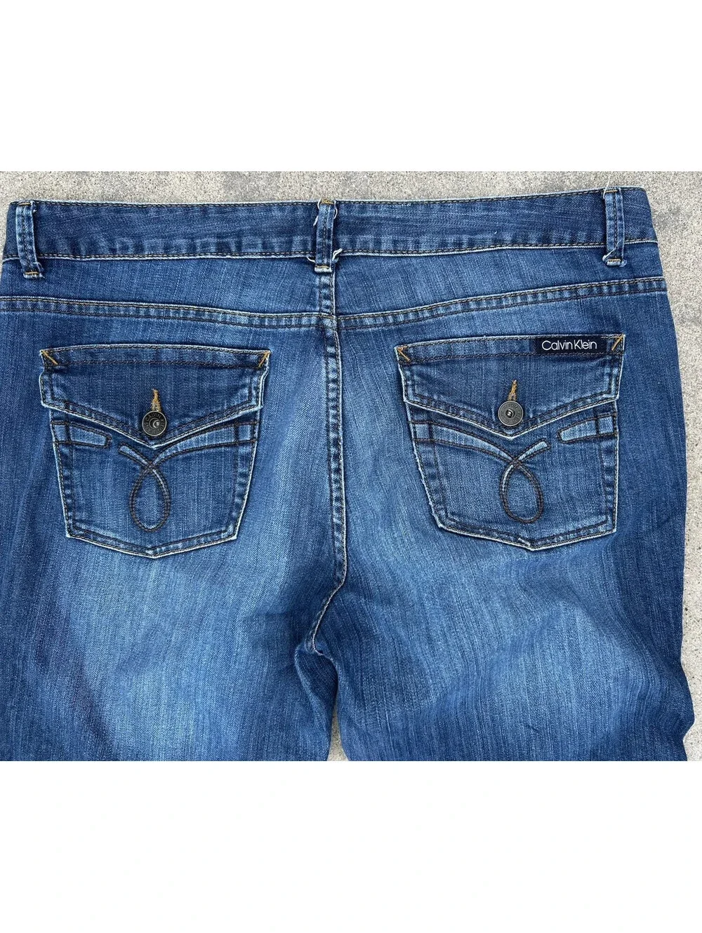 Calvin Klein Denim Jeans Blue Medium Fade Wash Women's 14 36W x 28.5L